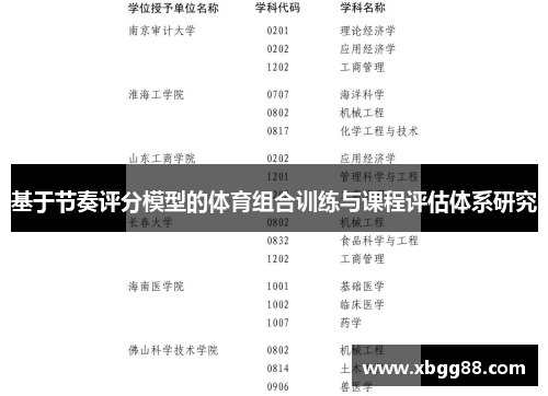 基于节奏评分模型的体育组合训练与课程评估体系研究